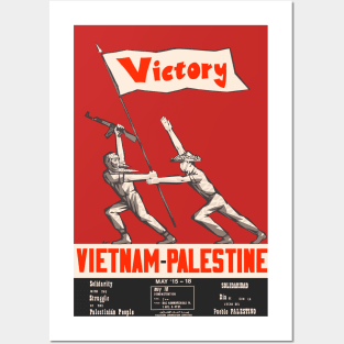 Victory Vietnam Palestine Solidarity - Refinished Propaganda, Free Palestine, Socialist Posters and Art